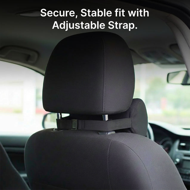 pTron Ergova S3 Memory Foam Car Neck & Lumbar Support Cushion Set for Driving, Ergonomic Design for Long Drive Comfort, Universal Fit for All Cars (Black)