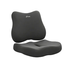 pTron Ergova S1 Core Support Seat Cushion & Backrest Combo, 100% Memory Foam, Prolonged Sitting Comfort, Pressure Relief, Reduced Muscle Fatigue, Suitable for Home Office & Cars (Black)
