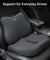 pTron Ergova S1 Core Support Seat Cushion & Backrest Combo, 100% Memory Foam, Prolonged Sitting Comfort, Pressure Relief, Reduced Muscle Fatigue, Suitable for Home Office & Cars (Black)