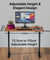 pTron EaseMate Table E1 Electric Height Adjustable Desk, 3 Memory Presets, Child, Ergonomic Sit-Stand Desk for Home Office/Studies, Strong Steel Frame, Engineered Wood, Digital Display (Wooden & Black)