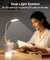 pTron 5W EaseMate Study Lamp L1, 6Hrs Runtime, Seamless Dimming, 3 Colour Modes, Adjustable Brightness Levels, Table Lamp for Study, Pen Stand, Night Lamp, Flexible Neck, Type C Charging (White)