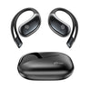 pTron Bassbuds Trendz Open Ear Wireless Earbuds, SafeBeats Design, HD Mics & TruTalk AI-ENC Calls, 45Hrs Playtime, App Support, 14.2mm Drivers, BT6.0 Headphones, Type C Charging & IPX5 (Pearl Black)