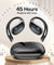 pTron Bassbuds Trendz Open Ear Wireless Earbuds, SafeBeats Design, HD Mics & TruTalk AI-ENC Calls, 45Hrs Playtime, App Support, 14.2mm Drivers, BT6.0 Headphones, Type C Charging & IPX5 (Pearl Black)