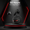 pTron Bassbuds Surge TWS Gaming Earbuds, 40ms Low-Latency, 50Hrs Playtime, Custom EQ, App Support, Dual Mic TruTalk AI-ENC Clear Calls, Pristine Sound, Bluetooth V6.0, IPX5 Water Resistant (Jet Black)