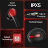 pTron Bassbuds Surge TWS Gaming Earbuds, 40ms Low-Latency, 50Hrs Playtime, Custom EQ, App Support, Dual Mic TruTalk AI-ENC Clear Calls, Pristine Sound, Bluetooth V6.0, IPX5 Water Resistant (Jet Black)