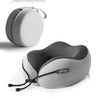 pTron Ergova S4 Travel Neck Pillow, Hi-Per Memory Foam, Lightweight Neck Support Pillow, Ideal for Flight, Car & Travel Comfort, Carry Zip Pouch (Grey)