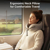 pTron Ergova S4 Travel Neck Pillow, Hi-Per Memory Foam, Lightweight Neck Support Pillow, Ideal for Flight, Car & Travel Comfort, Carry Zip Pouch (Grey)