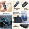 pTron KWM-2 Type C Wireless Microphone with Charging case w/Noise Cancellation, 48Hrs Battery, 20m Wireless Range, Collar Mic for DSLR/iPhone/Android, Vlog, Streaming/Zoom Meeting (Obsidian)