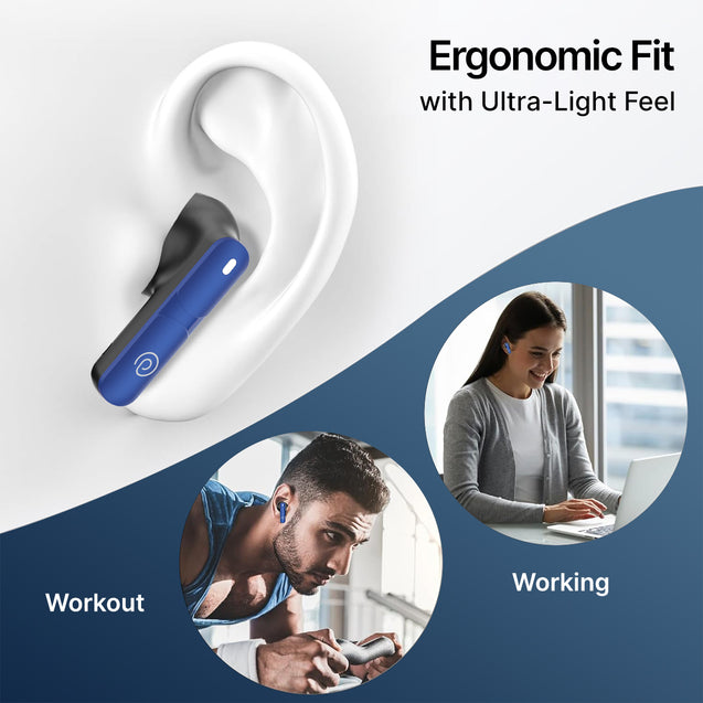 pTron Bassbuds Blaze in-Ear TWS Earbuds w/ 13mm Drivers, 50Hrs Playtime, AI-ENC Clear Calls, Bluetooth V5.4 Wireless Headphones, Touch Control, Voice Assistant, Type C Charging & IPX5 (Berry)