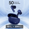 pTron Bassbuds Fury in-Ear TWS Earbuds with 13mm Drivers, 50Hrs Playtime, AI-ENC Clear Calls, Bluetooth V5.4 Wireless Headphones, Voice Assistant, Type C Charging & IPX5 Water Resistant (Royal)