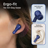 pTron Bassbuds Fury in-Ear TWS Earbuds with 13mm Drivers, 50Hrs Playtime, AI-ENC Clear Calls, Bluetooth V5.4 Wireless Headphones, Voice Assistant, Type C Charging & IPX5 Water Resistant (Royal)