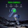 pTron Bassbuds Rogue W/ 40Ms Low-Latency Gaming,Clear Calls,50Hrs Playtime,Pristine Sound,V5.3 Bluetooth in Ear Headphones,Snug-Fit,RGB Lights,Touch Control,Voice Assist,IPX5 Water Resistant (Navy)