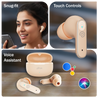 pTron Bassbuds Eon in-Ear TWS Earbuds w/ 13mm Drivers, 45Hrs Playtime, Dual HD Mic & TruTalk AI-ENC Calls, Custom EQ,Mobile App, Bluetooth v6.0 Headphones,Voice Assist., Type C Charging & IPX5 (Peach)