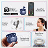 pTron Bassbuds Astra in-Ear TWS Earbuds w/Stereo Sound, 34Hrs Playtime, Stereo Calls, Custom EQ, Mobile App, BTv5.3 Headphones, Touch Control, Voice Assistant, Type C Charging & IPX4 (Navy Blue)