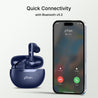 pTron Bassbuds Astra in-Ear TWS Earbuds w/Stereo Sound, 34Hrs Playtime, Stereo Calls, Custom EQ, Mobile App, BTv5.3 Headphones, Touch Control, Voice Assistant, Type C Charging & IPX4 (Navy Blue)