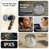 pTron Bassbuds Indie in-Ear TWS Earbuds w/ 10mm Drivers, 45Hrs Playtime, Dual HD Mic & AI-ENC Calls, Custom EQ, Mobile App, Bluetooth V5.4 Earphones, Voice Assistant, Type C Charging & IPX5 (White)