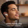 pTron Bassbuds Indie in-Ear TWS Earbuds w/ 10mm Drivers, 45Hrs Playtime, Dual HD Mic & AI-ENC Calls, Custom EQ, Mobile App, Bluetooth V5.4 Earphones, Voice Assistant, Type C Charging & IPX5 (White)