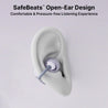 pTron Bassbuds Verse Clips Wireless Open Ear Earbuds w/SafeBeats Tech, 50Hrs Playtime, Dual HD Mics, TruTalk AI-ENC, Custom EQ, Mobile App, Pristine Sound,BTv6.0 Earclips,Type C Charging (Pearl Purple)