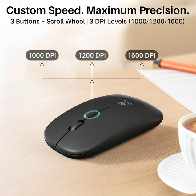 pTron Keyvo KW4 Wireless Keyboard & Mouse Combo Set, Ultra-Slim Keyboard w/ 78 Keys, Multimedia Keys, BT Mouse w/ 1600 DPI Precision Optical Sensor, Compatible with Tablets/Smartphones/PC (Sable)