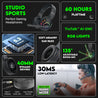 pTron Studio Sports Wireless BT Gaming Over-Ear Headphones, 30MS Low-Latency for Thrilling Gaming Experience, RGB Lights, Boom HD Mic w/AI ENC, 60Hr Playtime, Punchy Sound, Type-C Fast Charging(Sable)