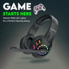 pTron Studio Sports Wireless BT Gaming Over-Ear Headphones, 30MS Low-Latency for Thrilling Gaming Experience, RGB Lights, Boom HD Mic w/AI ENC, 60Hr Playtime, Punchy Sound, Type-C Fast Charging(Sable)