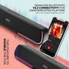 pTron Fusion One 14W Bluetooth Soundbar Speaker, 20Hrs Playback Time, Vivid 10 RGB Modes, Mini Soundbar for Phones/TV/Laptops/Tablets, Multi Modes BT5.3/3.5mm Aux/TF Card/USB/ (Obsidian)