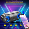 pTron Fusion 10W Bluetooth Speaker, Pristine Stereo Sound, 10Hrs Playtime, Bluetooth 5.0 Speaker, Portable Design, Multi-Play Modes BT/3.5mmAux/TF Card/USB Ports, Integrated Controls (Raven)