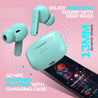 pTron Bassbuds Air In-Ear TWS Earbuds with 13mm Driver for Immersive Sound, 32Hrs Playtime, Clear Calls, Bluetooth V5.1, Touch Control, TypeC Fast Charging, Voice Assist & IPX4 Water Resistant (Mint Green)