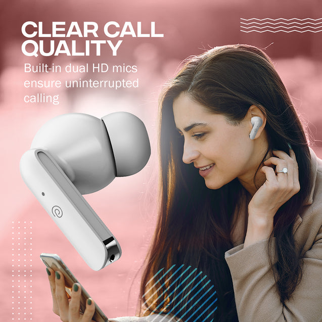pTron Basspods P81 TWS Earbuds (White)