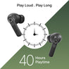 pTron Bassbuds Tunes V2 In-Ear TWS Earbuds with Stereo Sound, 40Hrs Playtime, Stereo Calls, Bluetooth V5.3 Headphones with Quick Pairing, Touch Control, Voice Assistant, Type C Charging & IPX5 Water Resistant (Black)