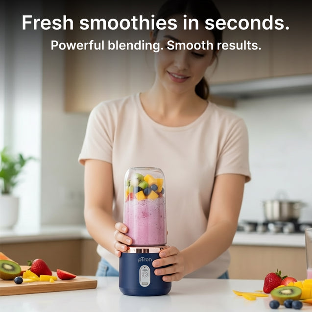 pTron EaseMate Blender M1 Portable Electric Blender, Smoothie Maker (Blue)
