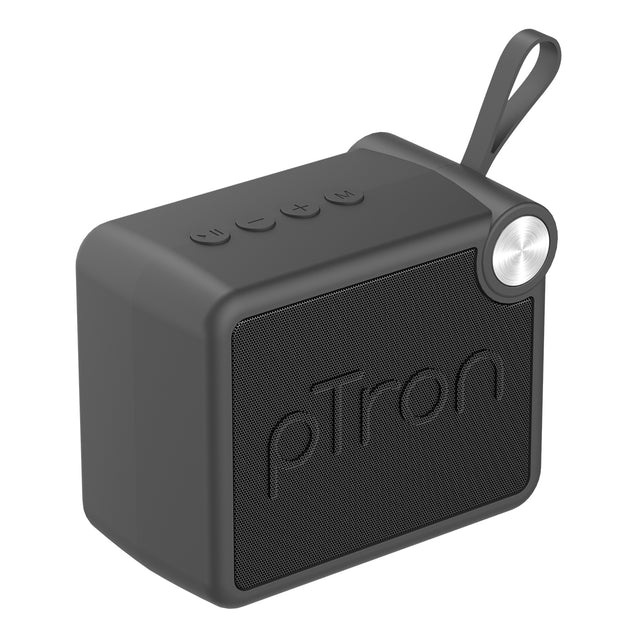 pTron Musicbot Pop V2 7W Bluetooth Speaker with Pristine Sound, Alluring Bass, 6hrs Playtime, Compact Size, TWS Feature, Multi-Playback Modes-BT5.4/TF Card/USB, Metal Grill & Type-C Charging (Black)