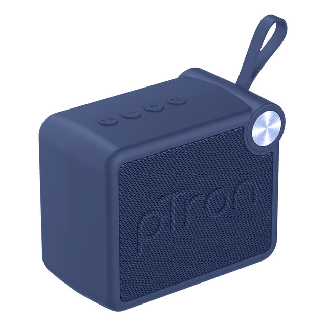 pTron Musicbot Pop V2 7W Bluetooth Speaker with Pristine Sound, Alluring Bass, 6hrs Playtime, Compact Size, TWS Feature, Multi-Playback Modes-BT5.4/TF Card/USB, Metal Grill & Type-C Charging (Blue)