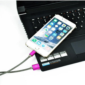 PTron Falcon 1.5A USB Lightning Cable Metal Cable Data Sync Charger For All iOS Smartphones (Pink)
