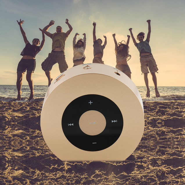 PTron Sonor Bluetooth Speaker New Fashionable Wireless Speaker For All Smartphones (Gold)