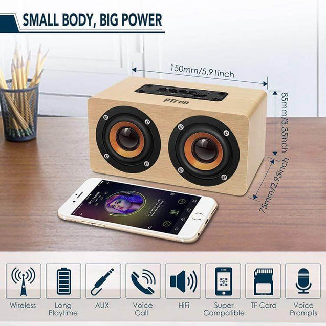 PTron Quinto Wireless Bluetooth Speaker For All Smartphones (Gold)