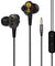 PTron Boom 4D Earphone Deep Bass Stereo Wired Headphone With Mic For All Smartphones (Gold/Black)