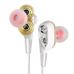 PTron Boom 4D Earphone Deep Bass Stereo Sport Wired Headphone For All Smartphones (White/Silver)