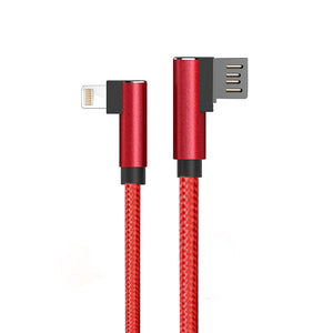 PTron Solero USB Lightning Cable - L Shape Design Sync Data Cable Charger For iOS Smartphones (Red)