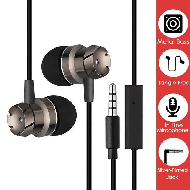 PTron HBE6 Earphone Metal Bass Headphone With Mic For All Smartphones (Black)