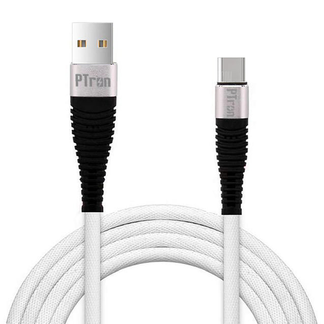 PTron Gravita 2A Type C USB Data Cable Charging Cable For All Type C Smartphones (White)