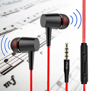 PTron Alpha In-Ear Headset With Noise Cancellation And 3.5mm Jack For All Smartphones (Black/Red)