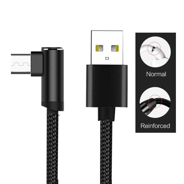 PTron Solero Lite 2A Data Cable L Shape Charging Cable For Android Smartphones (Black)