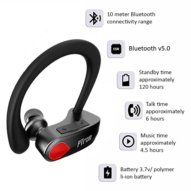 PTron Twins Pro True wireless In-Ear Bluetooth TWS Headset With Mic For All Smartphones (Black)