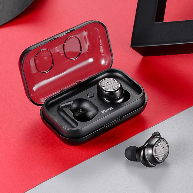PTron Spunk Bluetooth Headphones Tws Mini Earbuds With Powercase For All Smartphones (Black)