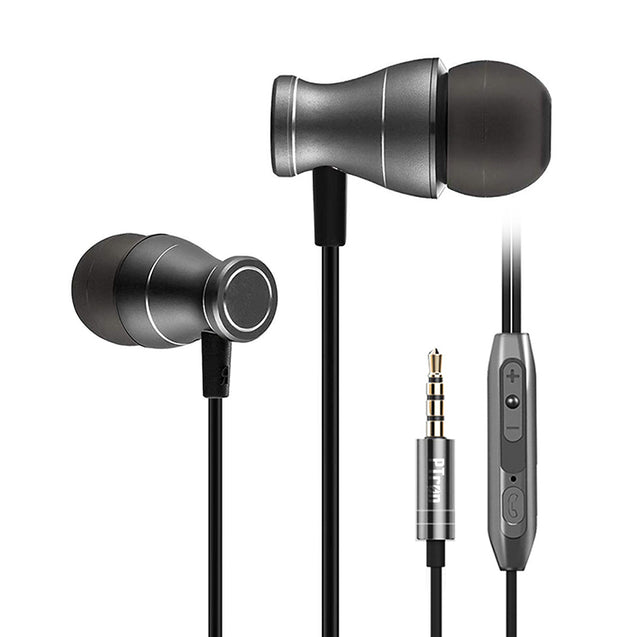 PTron Magg In-Ear Stereo Sound Magnetic Headphones with Mic & Volume Control (Grey/Black)