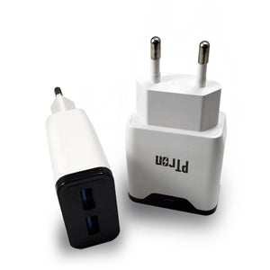PTron Volta 2.4A Dual USB Ports Fast Charging Travel Adapter for All Smartphones (White)