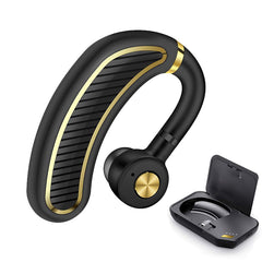 PTron Eleganto Bluetooth v5.0 CSR Chip Earphones with Charging Case All Smartphones (Black/Gold)