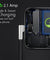 pTron Solero Pro 2.1A Fast Charging 90 Degree Nylon Braided 1.5 M Micro USB Cable - Black/Silver