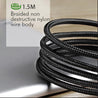 pTron Solero Pro 2.1A Fast Charging 90 Degree Nylon Braided 1.5M Micro USB Cable - Black/Silver